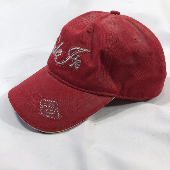 Dale Earnhardt JR Womens Rhinestone Hat Cap Chase Authentics One Size Fits Red - Picture 2 of 12